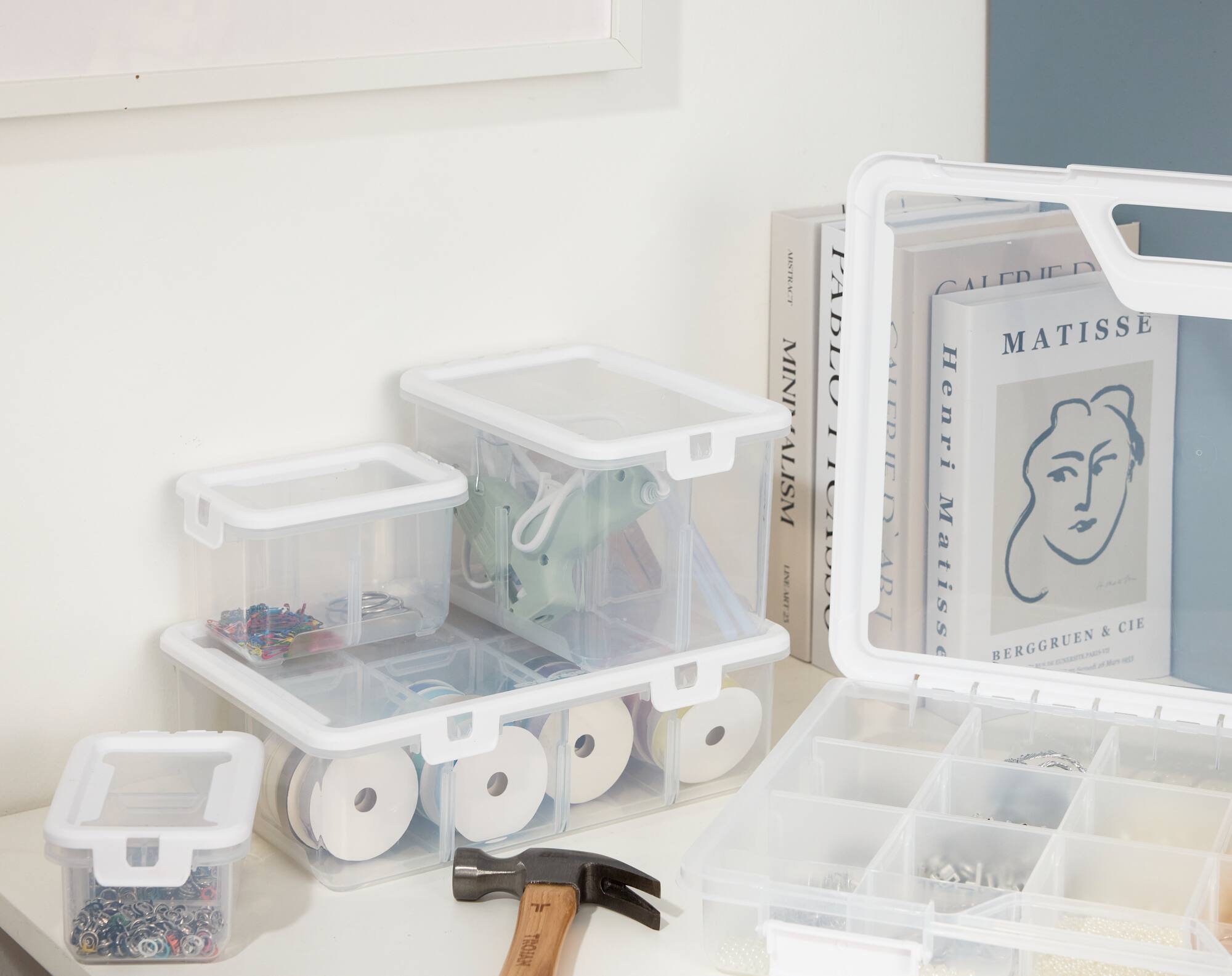 Ezy Storage Tall 4-Compartment Storage Box